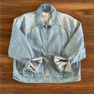 OAK + FORT light zip up denim jacket